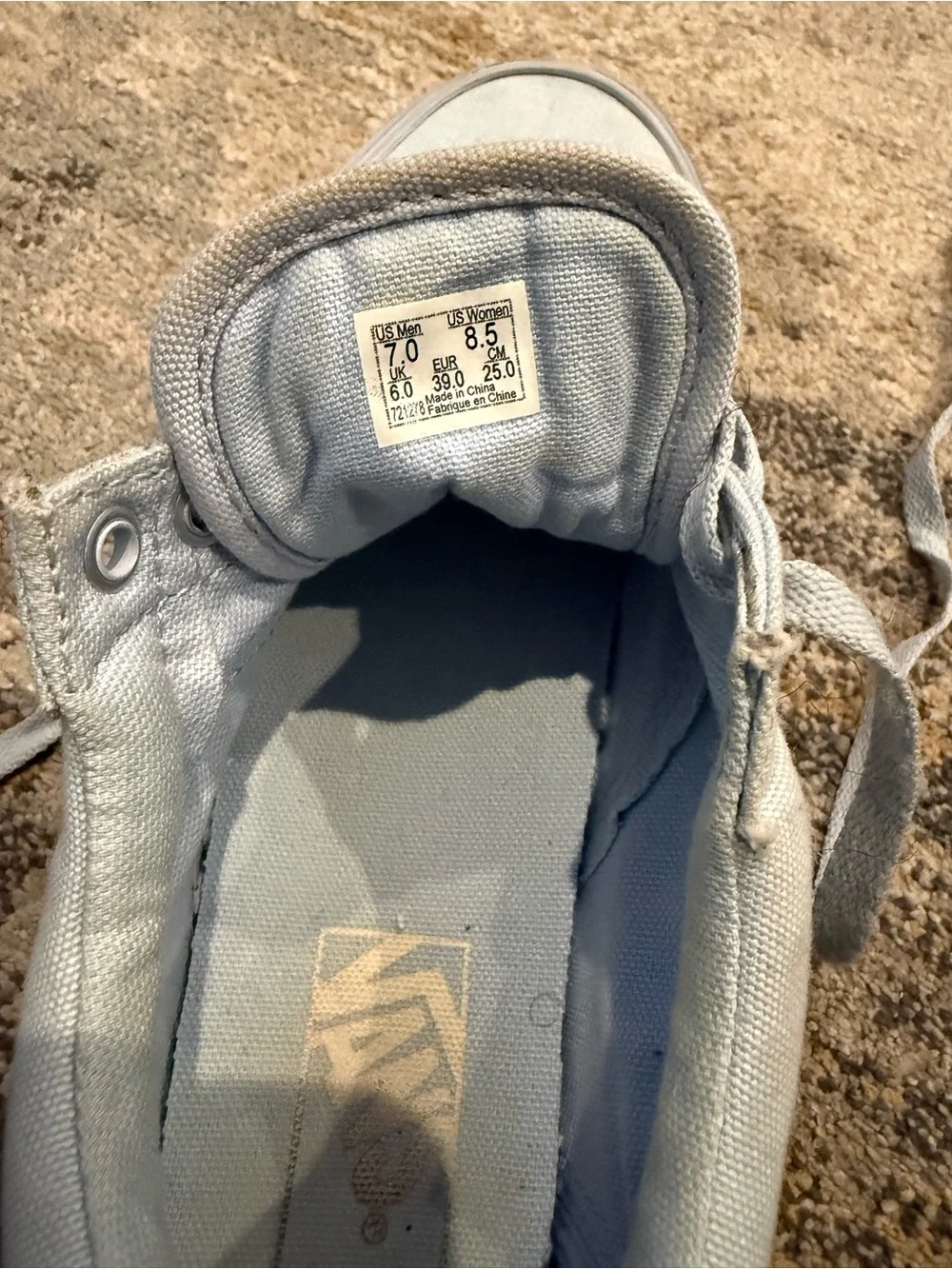 Vans Light Blue Canvas Low-Top Sneakers